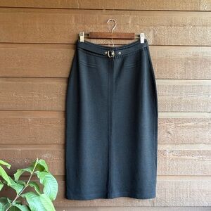 Chic Black Pencil Skirt with Belt